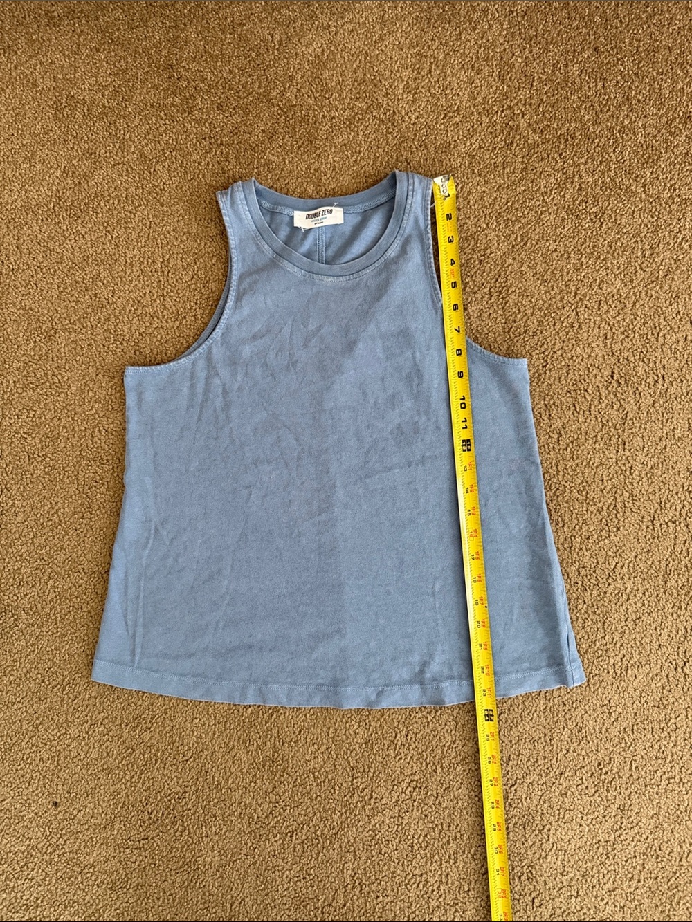 Double Zero Dusty Blue Ribbed High-Neck Tank - Picture 6 of 7